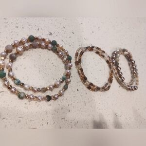 Elegant Multi-Colour Beaded Bracelet Set